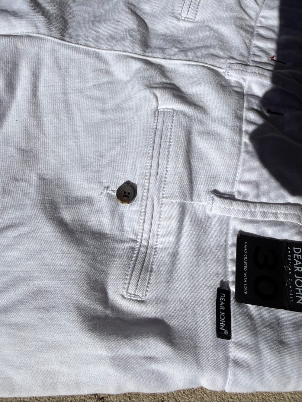 NWT Dear John Shorts Hamptons Optic White Cotton Cuffed Chino SIZE 30 well made - Picture 6 of 10